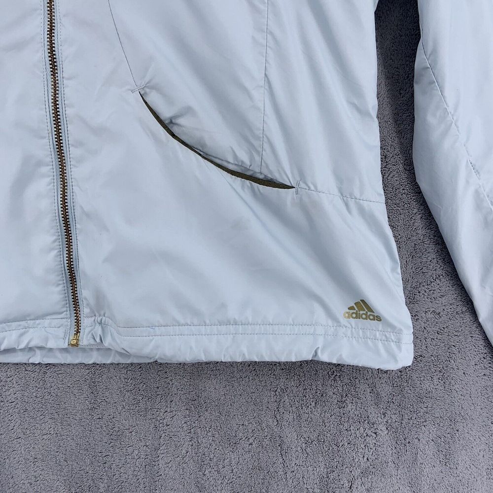Adidas Clima365 Jacket Light Blue Full Zip Hood in Collar Vented Womens Small - Picture 4 of 12